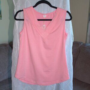 ELGOGY V-Neck Pink Tank Top